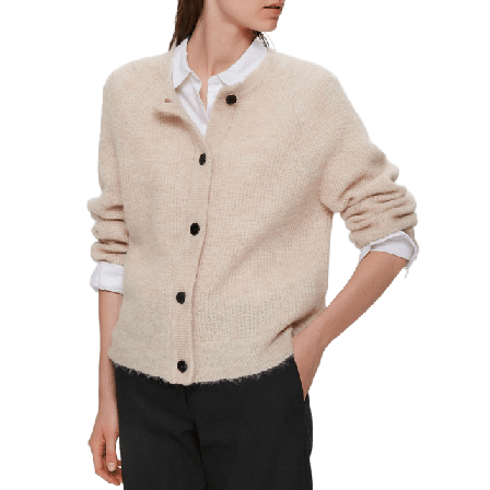 Selected Femme Lulu Ls Knit Short Cardigan Tröjor Dam Beige S