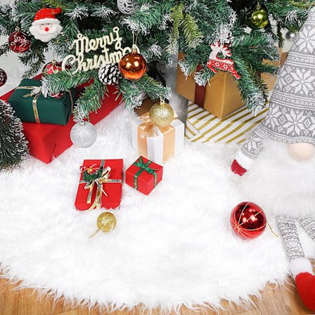 Juletræstæppe i imiteret pels Hvid 78 cm