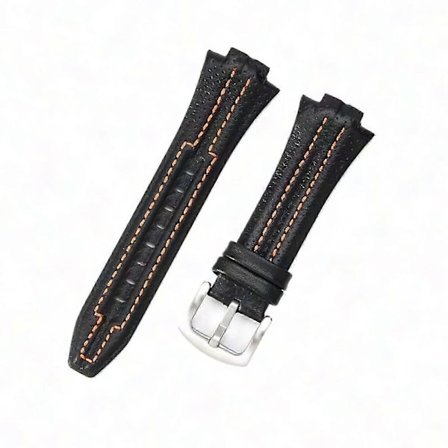Seiko Sportura Kompatibla Läderarmband för SNL029P2 SNL021P1 SNA595P2 SNL017P1 (Svart Orange Stål K2) Ref 5072 (FMY)