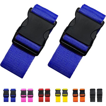 Bagasjestropper, Lyse Justerbare Bagasjestropper, TSA-godkjente (Blå) 2-pakning