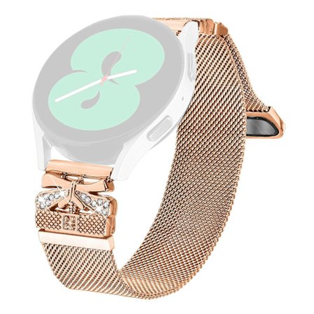 Metallarmband för Huami Amazfit GTS 2 Milanese Klockarmband Fjärilsdekor Elektroplätering Färg Roséguld