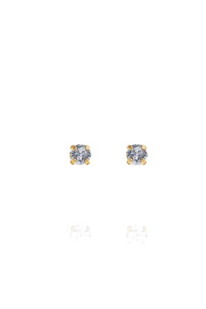 Mini Stud Earrings Gold Light Sapphire