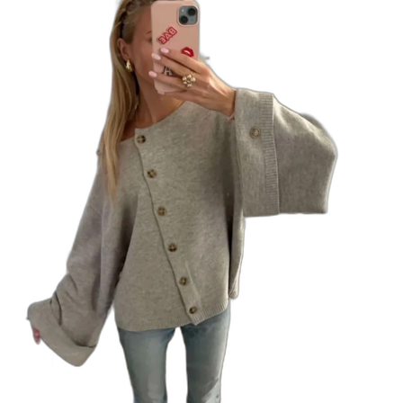 Grå oversized kofta med knappar!!!