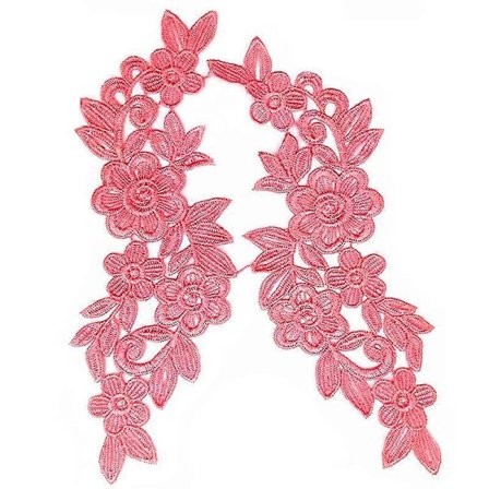 1 par kjoledekoration udhulet sy motiv DIY patches blomst broderet blondeapplikation trim