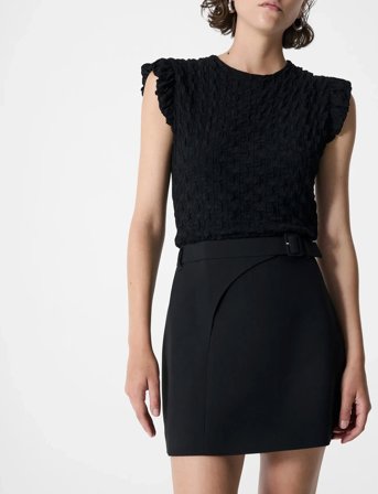 French Connection Azra Twill Mini Skirt - Black - 42