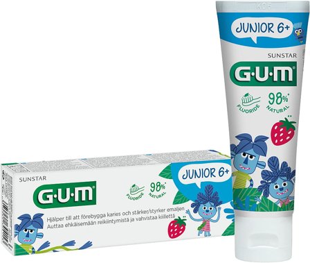 GUM Tandpasta Junior Tutti Frutti Børn 6+, Medicin & Pleje, Tandpleje Til Børn, Børnetandpasta