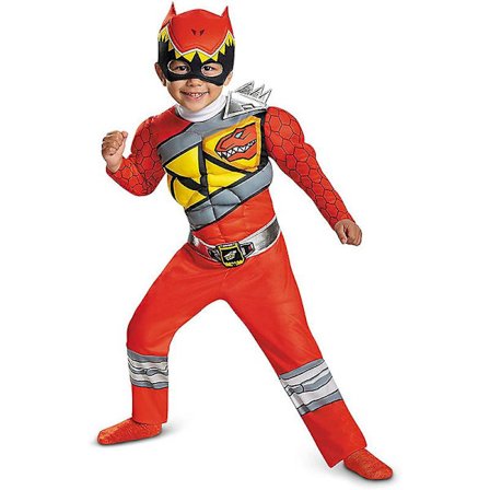 Power Rangers Strong Dragon Red Barn Superhelt Rollespill Spill Party Kostyme Muskelpakke