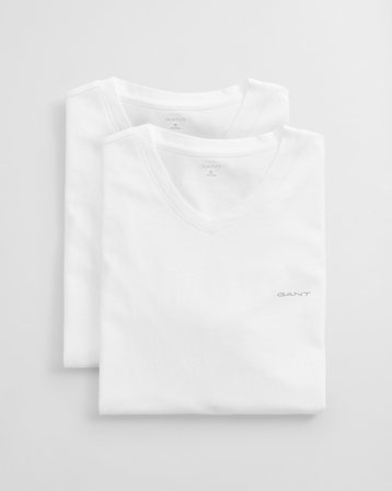 GANT Herren 2er-Pack V-Neck T-Shirts (XXL) Weiß