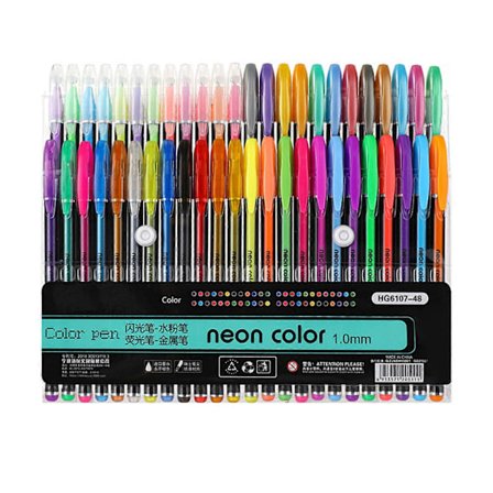 48 stk./sett Gel Penn Sett Glitter Marker Gouache Metalliske Penner Hurtigtørkende Blekk Glatt Skriving Penn Sett Tilbake til Skolen Rekvisita