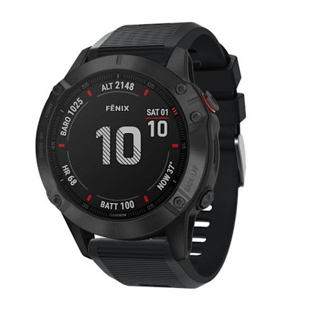 Silikoniranneke Garmin Fenix 6X Musta