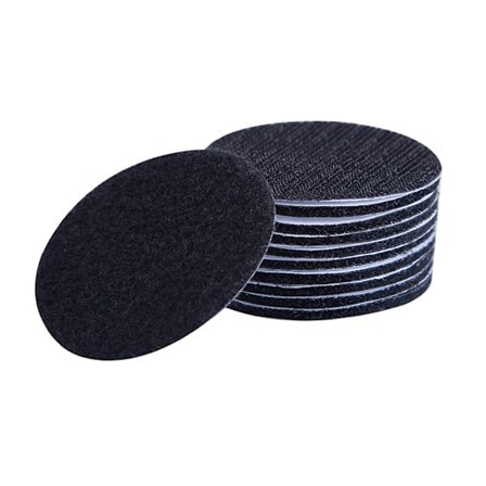 Runde selvklebende borrelås klistremerker, 20 stk, Svart