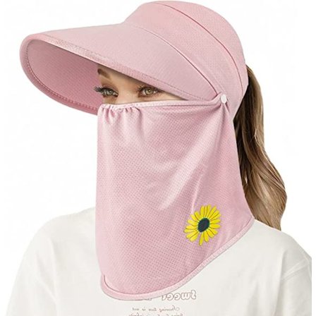 Dame bredbremmet solhatt solskjermhatt (rosa), med avtagbar ne
