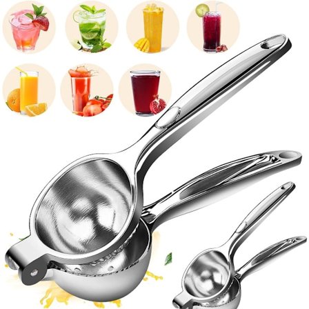 Manuel Juicer, Multifunktionel Juicer, Citronpresser, 2-pak, Til Citroner, Appelsiner & Mere, Rustfri Stål Citrus Juicer, Limepresser