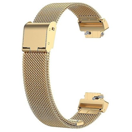 Armband för Fitbit Inspire 3 i rostfritt stål, fint nät, med spänne - guld