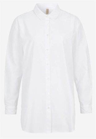 Soyaconcept - Stilren lang skjorte i hvit for damer i størrelse M (40) - Cellbes