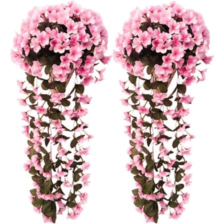 2 stk Kunstige Wisteria Vines Kunstige Hengende Blomster Kunstige Planter, Utendørs Hjemmedørsdekorasjon