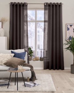 Yksivärinen Rengasverho Noah kuviolla 2/pak Ruskea