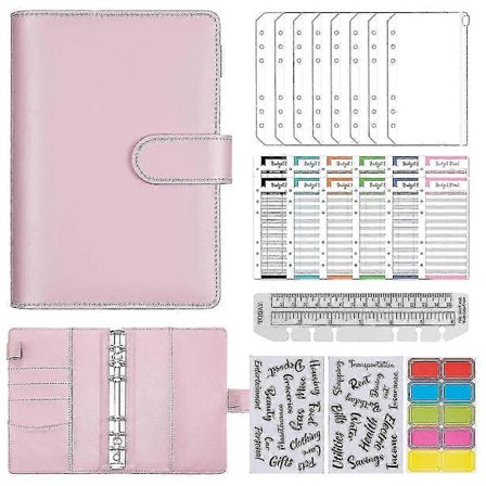 A6 Penge Budget Ringbind -organiser Binder Med Lommer, Kontant Stopning Budget Tegnebog Planlægger Binder Til Kontantbesparelse B -CHN
