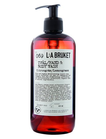 L:a Bruket 069 Hand & Body Wash Lemongrass - Nude - 450 ml