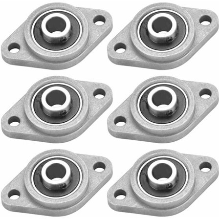 6 stk. KFL08 Flangeleje 8 mm Zinklegeret Stål Pude Blok Lejer Rombeformet Flangeleje Pude Blok til KFL Serie Maskineri Transportørsystemer