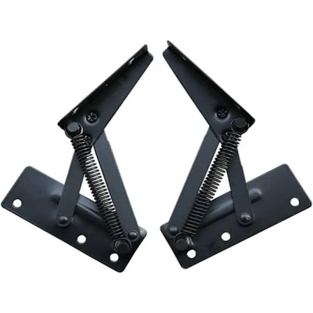 Foldbare løftestøtter, sorte hængsler med fjeder, der ofte bruges i sofahængsler og møbelopbevaringshængsler