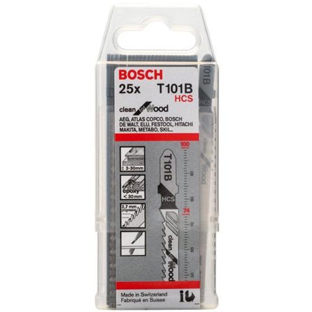 Bosch Clean for Wood T101B Stiksavklinger 100mm 25-pak, Maskintilbehør & forbrugsvarer