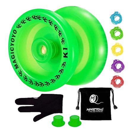 MAGICYOYO Responsiv YoYo K1-Plus Yoyo-pussilla + 5 narua ja Yo-Yo-käsine Gif (FMY) Vihreä