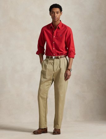 Polo Ralph Lauren Custom Fit Garment-Dyed Oxford Shirt - Red - S