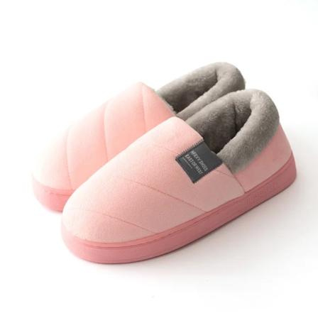 Store 46/47 Mænd Vinter Varme Pels Tøfler Par Casual Soveværelse Udendørs Tyk Sål Skridsikker Slides Mode Sko Til Mænd Pink 48-49