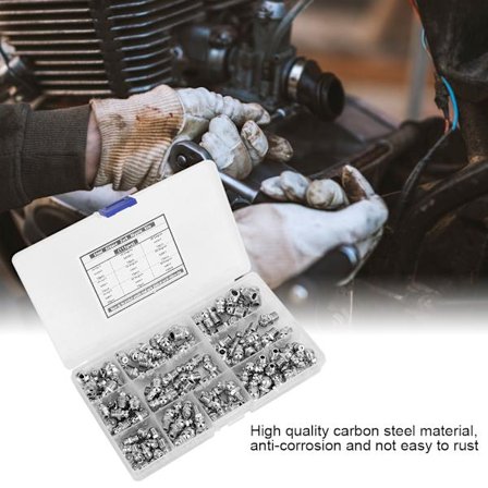 115 st Smörjnippel i stål, rostskyddad, M6 x 1, M8 x 1, M10 x 1