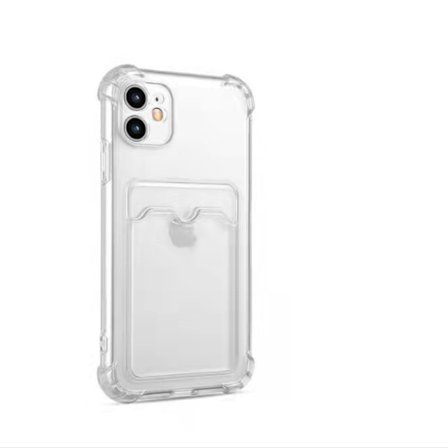 iPhone 11 cover med kortholder TPU gennemsigtig