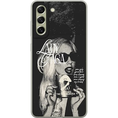 Kompatibel Mobilcover til Samsung Galaxy S21 FE 5G Lady Gaga sort-hvid retroplakat med solbriller og popkunst-æstetik