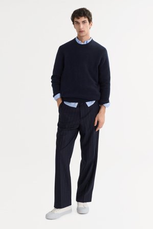 Soft Goat - Men's Chunky Crewneck - L - Navy