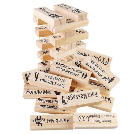 48 st/set Byggkloss Stapling Tumble Tower för Par Dejt Kväll, Träklossar Vuxenfest