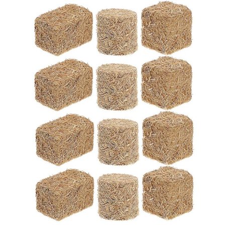 12 stk. stabelbare høstakke efterårsstil mini hødekoration scene høballer (2.00X2.00X2.00CM, som vist på billedet)