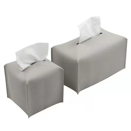 2-delad set, grå 2-delad näsdukshållare med ny fyrkantig sha