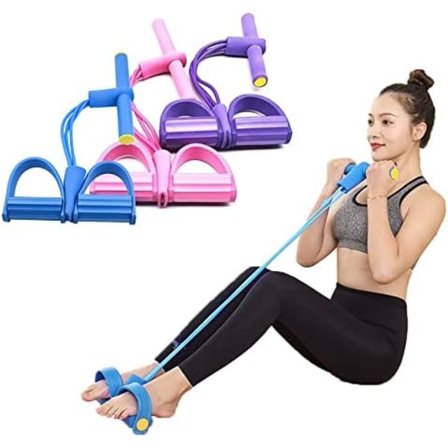 Motstandstrening 4 Tube Pedal Motstandsband Sit-up Trekktau Fitness Pedal Treningsapparat Spenntau Sport Treningsutstyr
