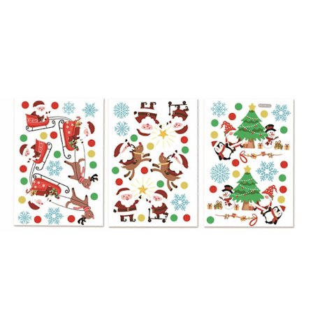 3 Ark Julenisse Dørkarm Klistremerke Tegneserie Selvklebende Vanntett PVC Avtakbar Stue Soverom Juledekorasjon Glassvindu Vegg Ar