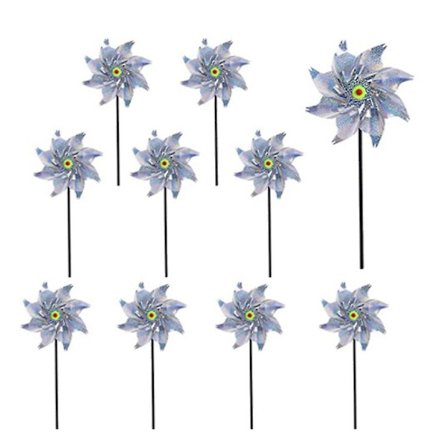 10 stk vindmølle reflektor fugleskremsel, fugleskremsel reflekterende, reflekterende vindmølle fugleskremsel anti-fugler for å beskytte hage, 