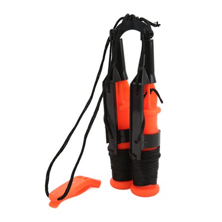 PC Vinter Is Pigge Isfiskeri Sikkerhedspigge med Nødsignalfløjte Fiskegrej Værktøjer Sort Reb