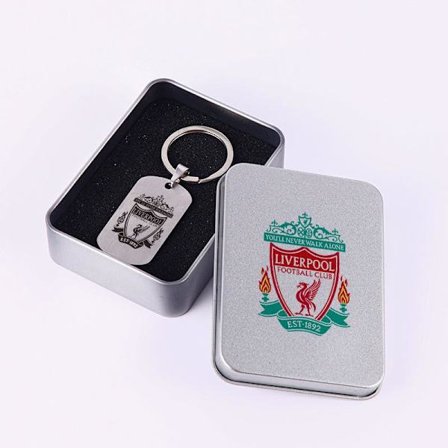 Fotballklubb Lag Emblem Nøkkelring Barcelona Real Madrid Manchester United Lag Militært Kort Gaveeske-Liverpool