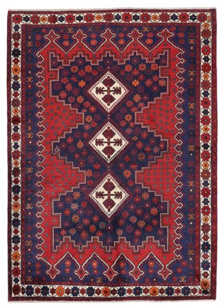 Handgeknüpft Persischer Afshar Teppich 167X232 Schwarz/Dunkelrot