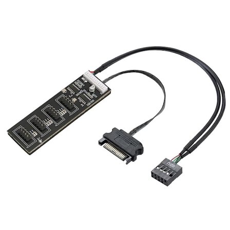 9-pins USB Header Splitter med SATA Strømkabel, Intern USB Hub Udvidelse USB 2.0 Splitter Forbindelse