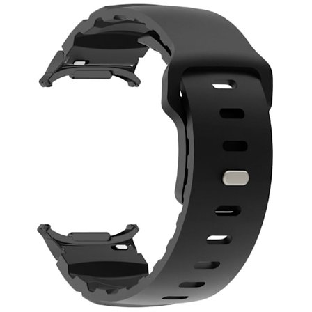 Samsung Galaxy Watch Ultra 47mm Fluorubber Strap Justerbart klockarmband - Svart + Svart
