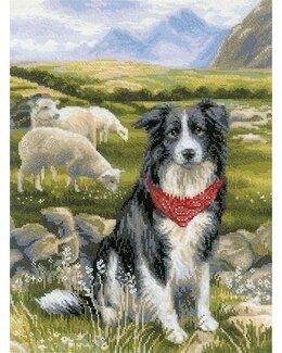 Broderikit Tavla Hund och får