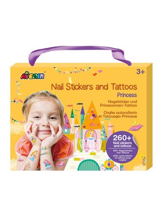 Avenir Girls' Nail Stickers and Tattoos Princess, ref.: 6308206, material:acrylic, paint, glue pieces