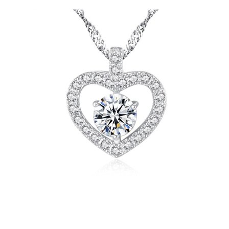 925 Sterling Silver Smycken Zirkon Hänge Halsband 18", Gåvor Till Kvinnor, Mors Dag Gåvor, Födelsedagspresenter Till Kvinnor, Halsband För Kvinnor