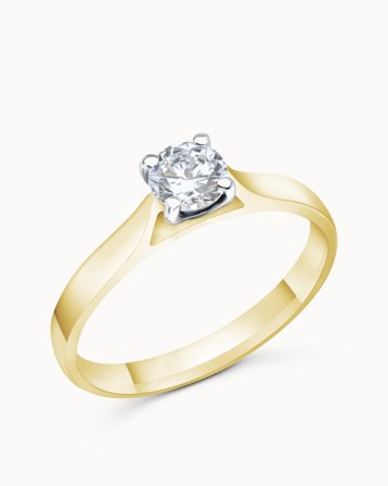 Solitärring Alba 18K Gulguld Naturlig Diamant 0.30 Carat - Förlovningsringar & Vigselringar hos Vanbruun