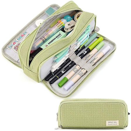 Etui med stor kapacitet, 3 rum, pennepose til S