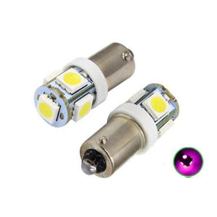 Ba9s Led Med 5st Smd5050 Chip 2-pack T4w Styling Silvergrey Pink /rosa 2-pack